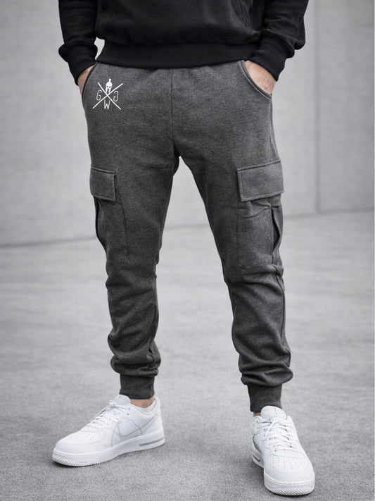 Gym Generation Cargo Jogginghose Dunkelgrau – bequeme und strapazierfähige Trainerhose für Herren, perfekt für Fitness und Alltagsaktivitäten.