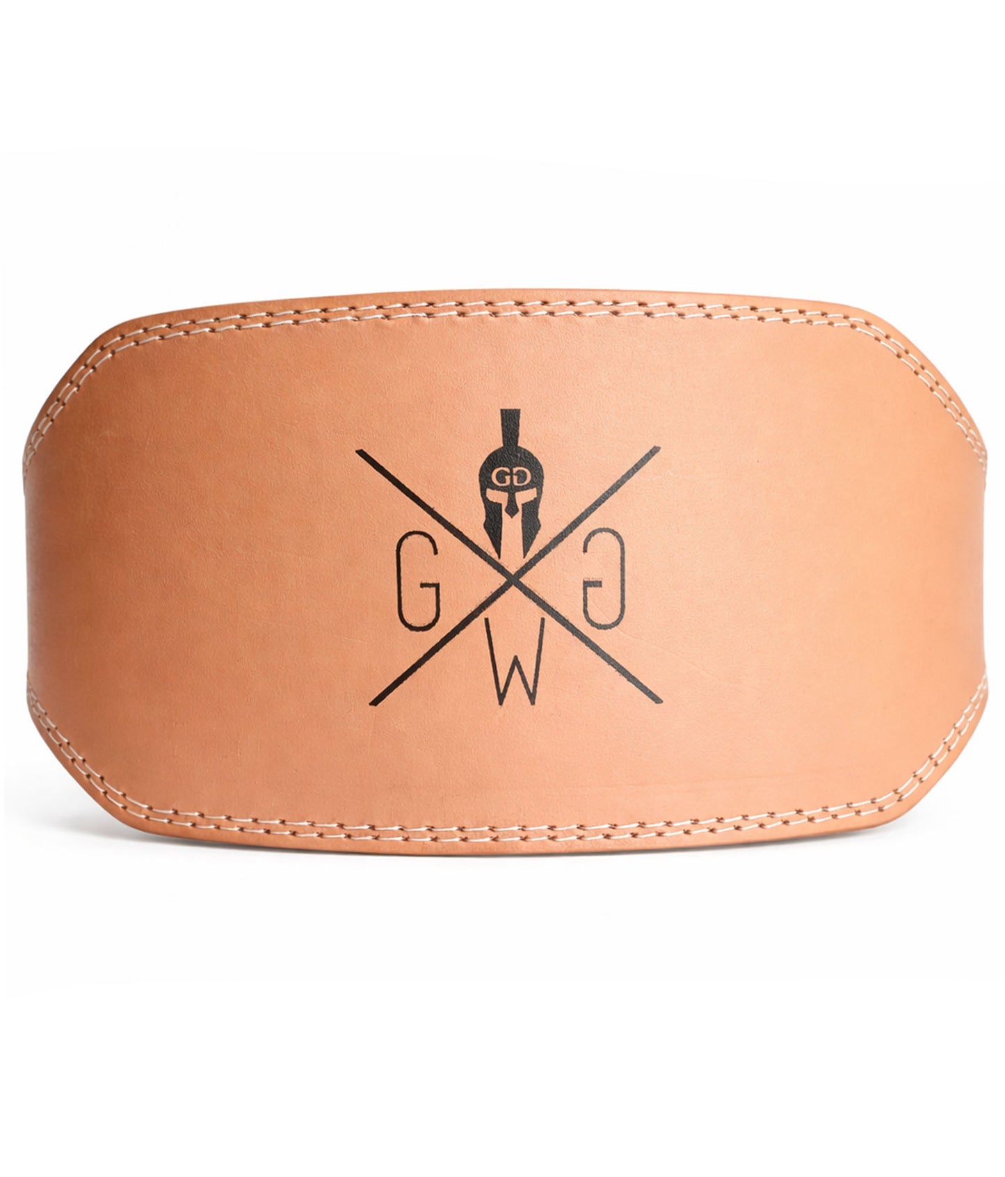 Brauner Fitness Gewichthebergürtel aus Leder von Gym Generation in Frontansicht – stabiler Gewichtheber Gürtel für Krafttraining und Bodybuilding