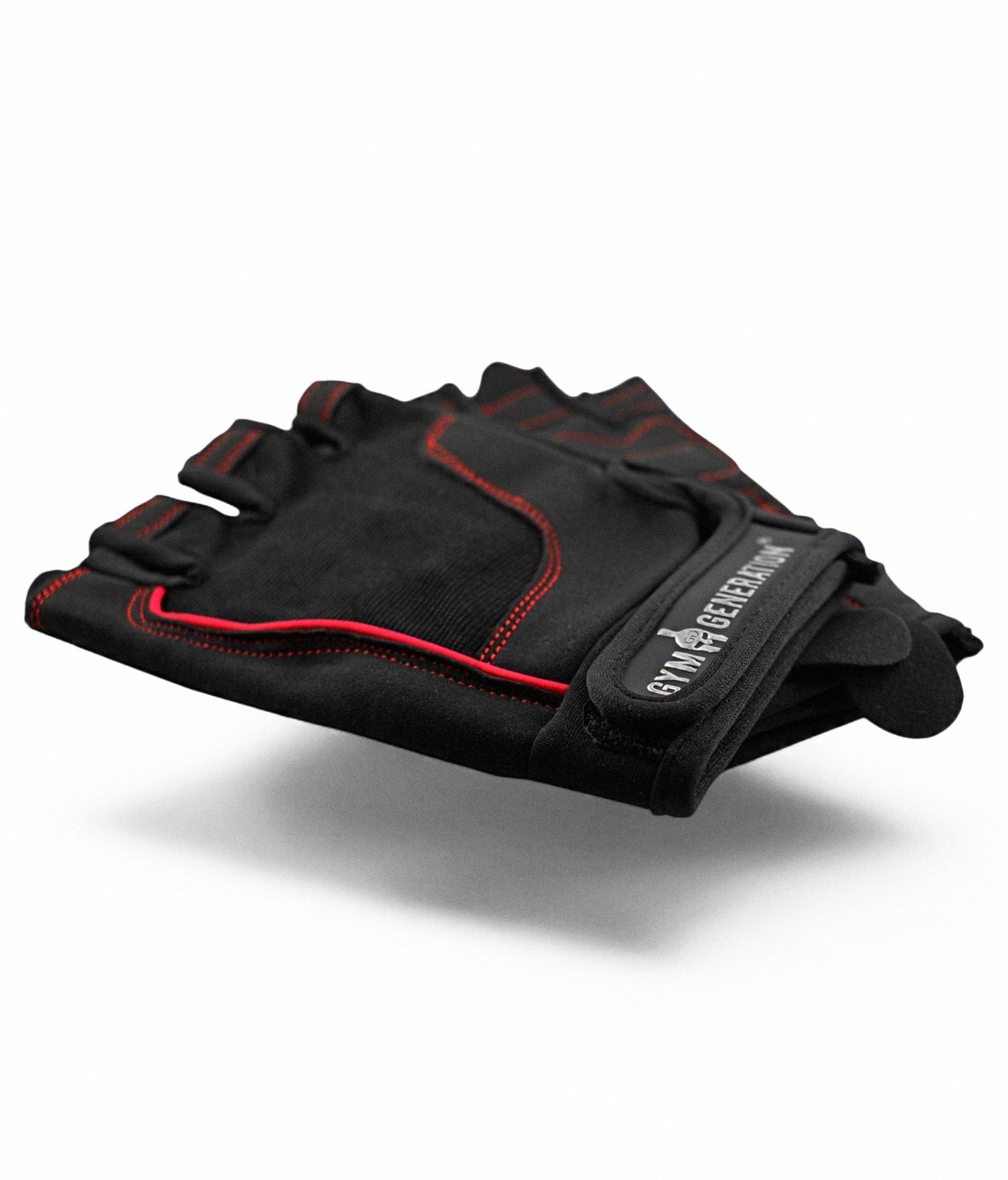 Schwarze Fitnesshandschuhe von Gym Generation – atmungsaktive Handschuhe mit Polsterung und rutschfester Oberfläche, ideal für Hanteln und Fitnessgeräte.