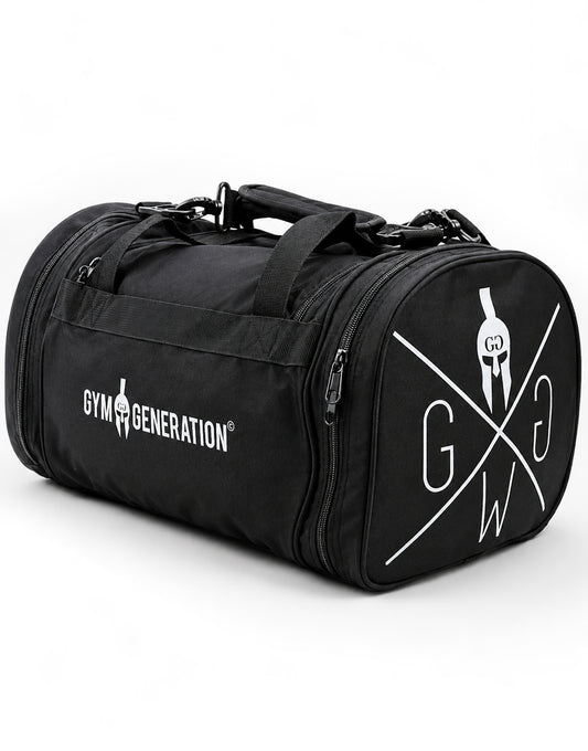 Schwarze Sporttasche für Fitness und Gym mit Logo von Gym Generation