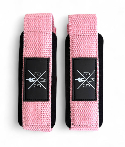 Rosa Lifting Straps fürs Gym – gepolstert & rutschfest