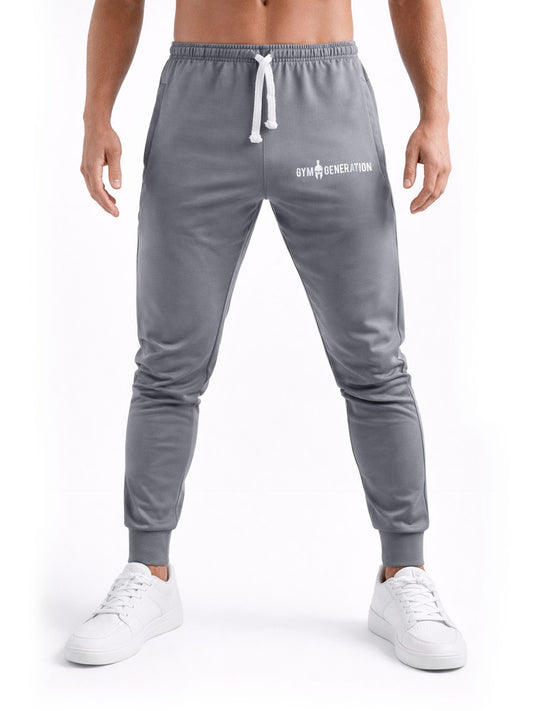 Gym Generation Herren Fitness Trainingshose grau – Frontansicht mit Slim Fit für Gym und Krafttraining