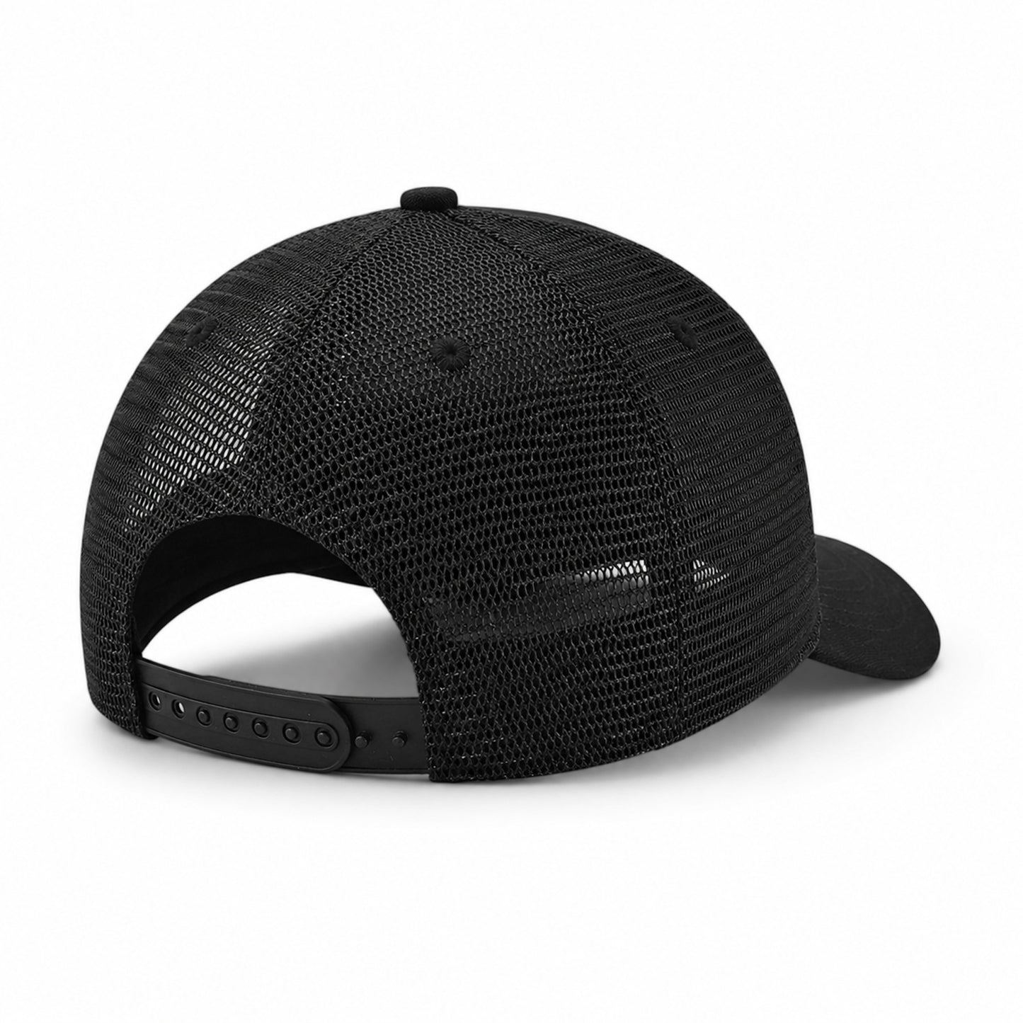 Rückansicht der schwarzen Trucker Cap Venice von Gym Generation mit schwarzem Netz und Snapback-Verschluss