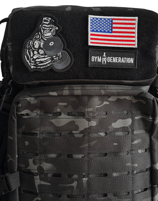 Gorilla Klett Patch für Kraftsportler – stylisches Accessoire mit Hantel im Oldschool Gym Look für alle, die im Training auf Beastmode setzen