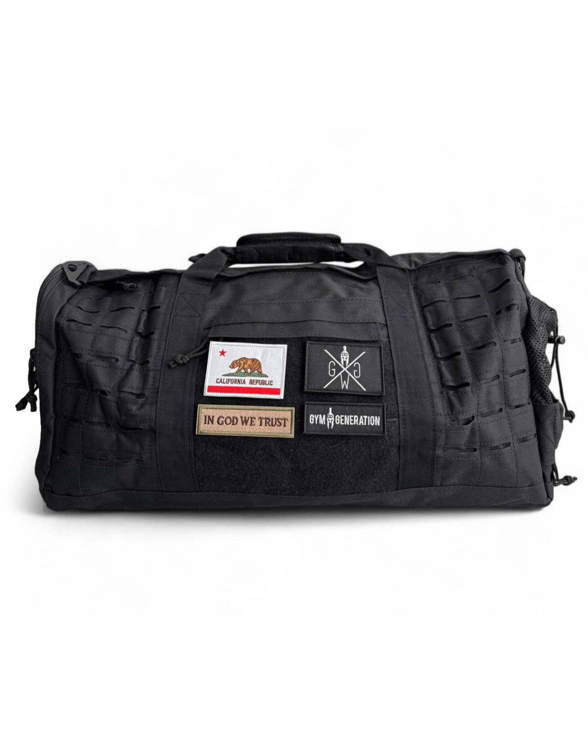 Gym Bag Black Customizable Gym Bag with Patches – Gym Generation