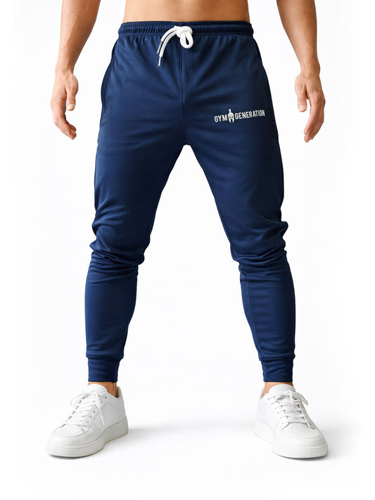 Gym Generation Herren Fitness Trainingshose navy blau – Frontansicht für Gym & Krafttraining
