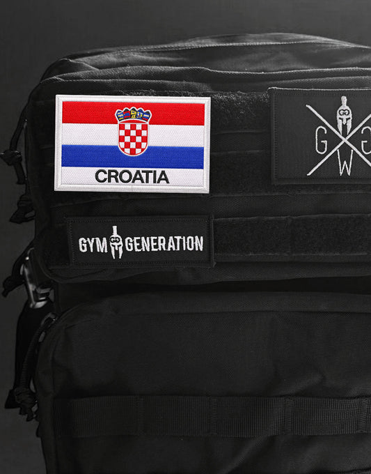 Kroatien Flaggen Patch auf Tactical Rucksack – Klettpatch für Gym, Training und Outdoor