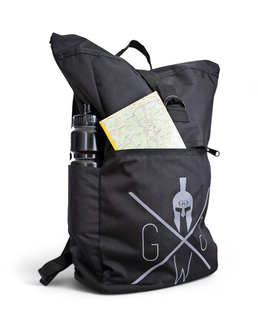 Leichter Gym Bag in Schwarz mit Flaschenhalterung und Frontfach
