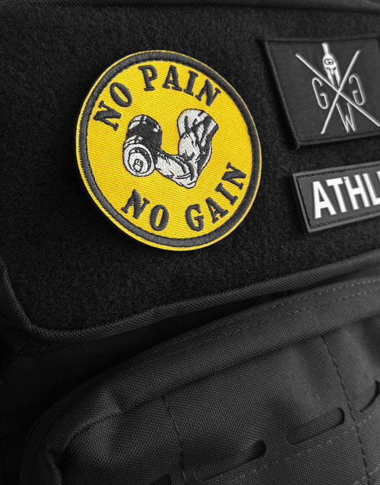 Fitness Patch No Pain No Gain – Patch mit Klettverschluss für Gym Bags