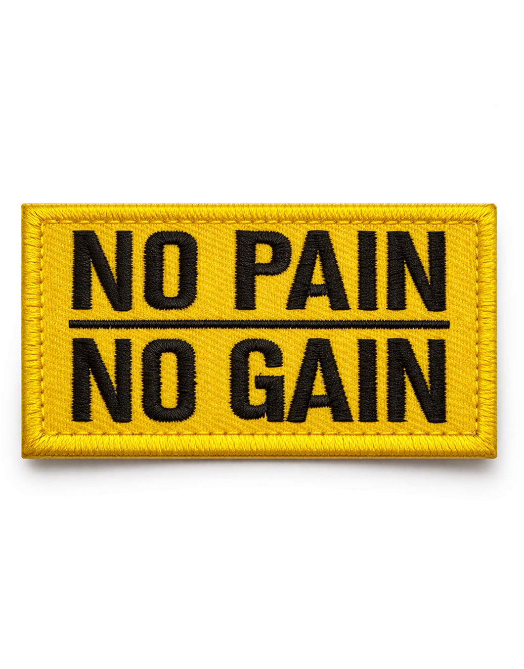 no gear no fall No Pain No Gain Patch Gelb