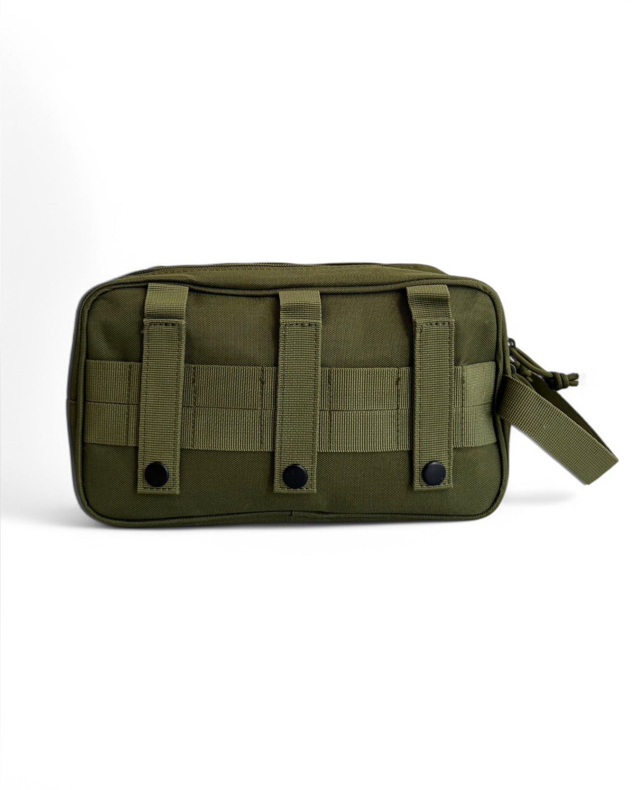 Gym Generation Necessaire Olive mit MOLLE-System – personalisierbarer Kulturbeutel für Reisen, Sport und Outdoor