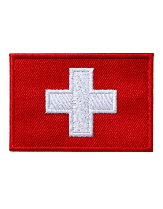 Schweizer Flagge Patch mit Klettverschluss – zeige deinen patriotischen Stolz mit „Hopp Schwiiz“-Spirit, ideal für Kleidung, Taschen und Accessoires. Hochwertig und langlebig verarbeitet.