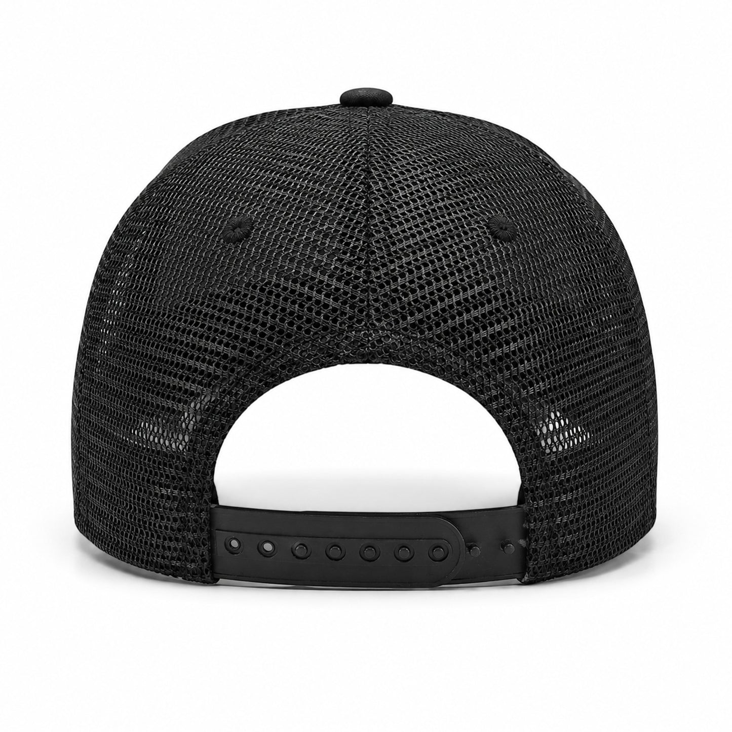 Cap mit Netz in Schwarz von Gym Generation in der Rückansicht mit Netzpanels, Ösen und verstellbarem Snapback