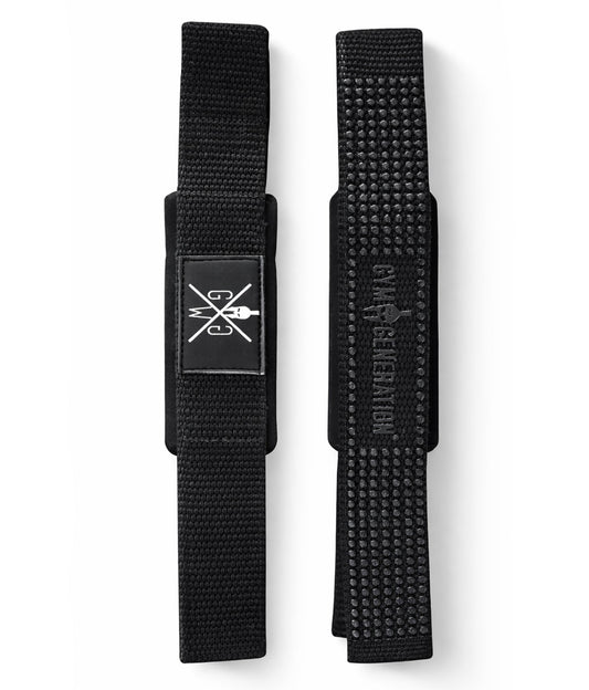 Krafttraining Zughilfen Schwarz – Gym Generation Lifting Straps mit gepolsterter Innenseite für mehr Komfort und sicheren Halt bei schweren Gewichten.