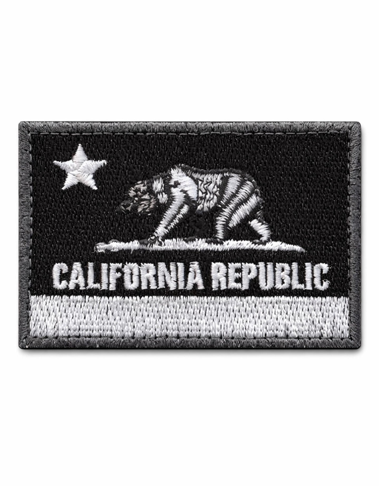 California Republic Patch in Schwarz mit Klettverschluss, hochwertig verarbeitet, ideal für Caps, Jacken und Accessoires.