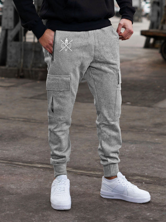 Graue Cargo Trainingshose – Gym Generation Sporthose für Herren, atmungsaktiv und bequem, perfekt für Gym, Outdoor und Alltag.
