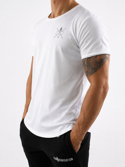 Weisses Herren T-Shirt aus Baumwolle von Gym Generation für Sport und Freizeit.