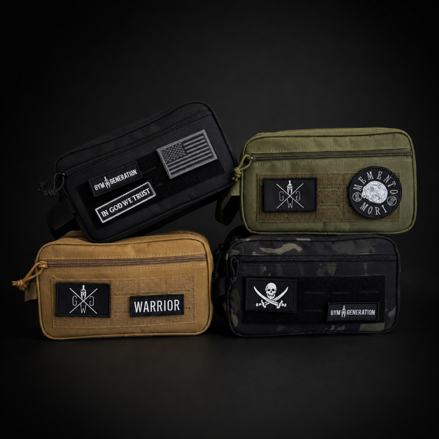 Gym Generation Kulturbeutel und Necessaires für Männer mit Patch-Klettfläche, wasserabweisendem Material und Organisation für Gym und Reisen