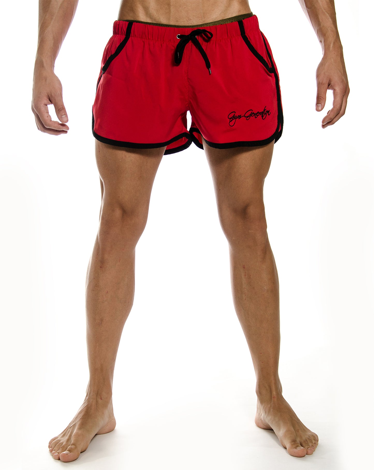 Komfortable und modische Aesthetic Gym Shorts in Rot, ideal für Sportbegeisterte und Modebewusste, von Gym Generation.