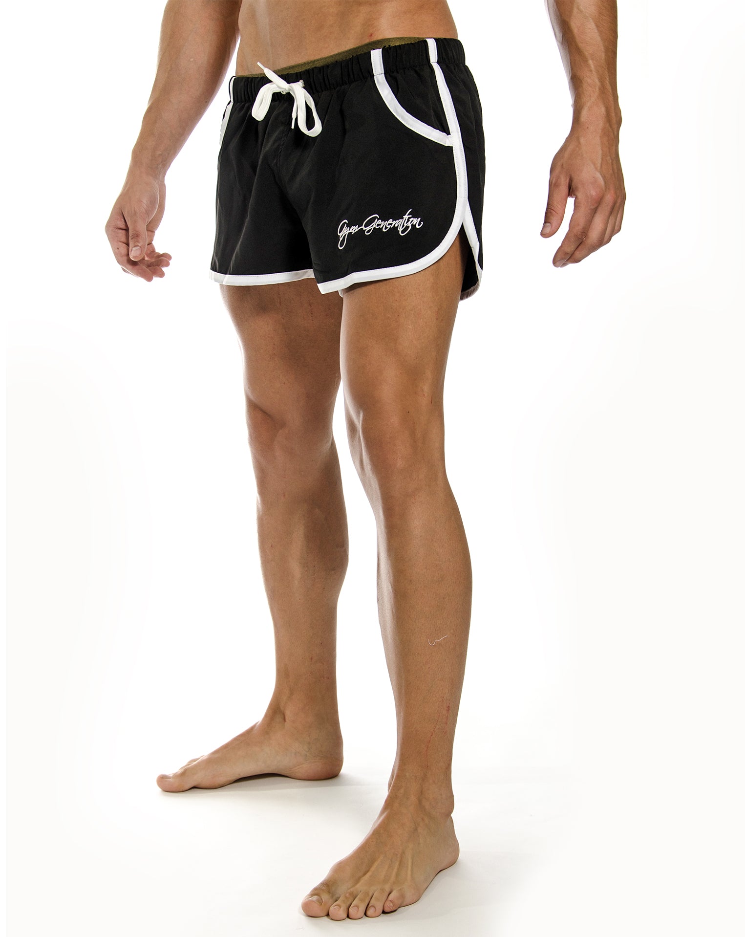 Schwarze Zyzz Shorts von Gym Generation, aus leichtem, atmungsaktivem Polyester, ideal für intensives Training und Freizeit