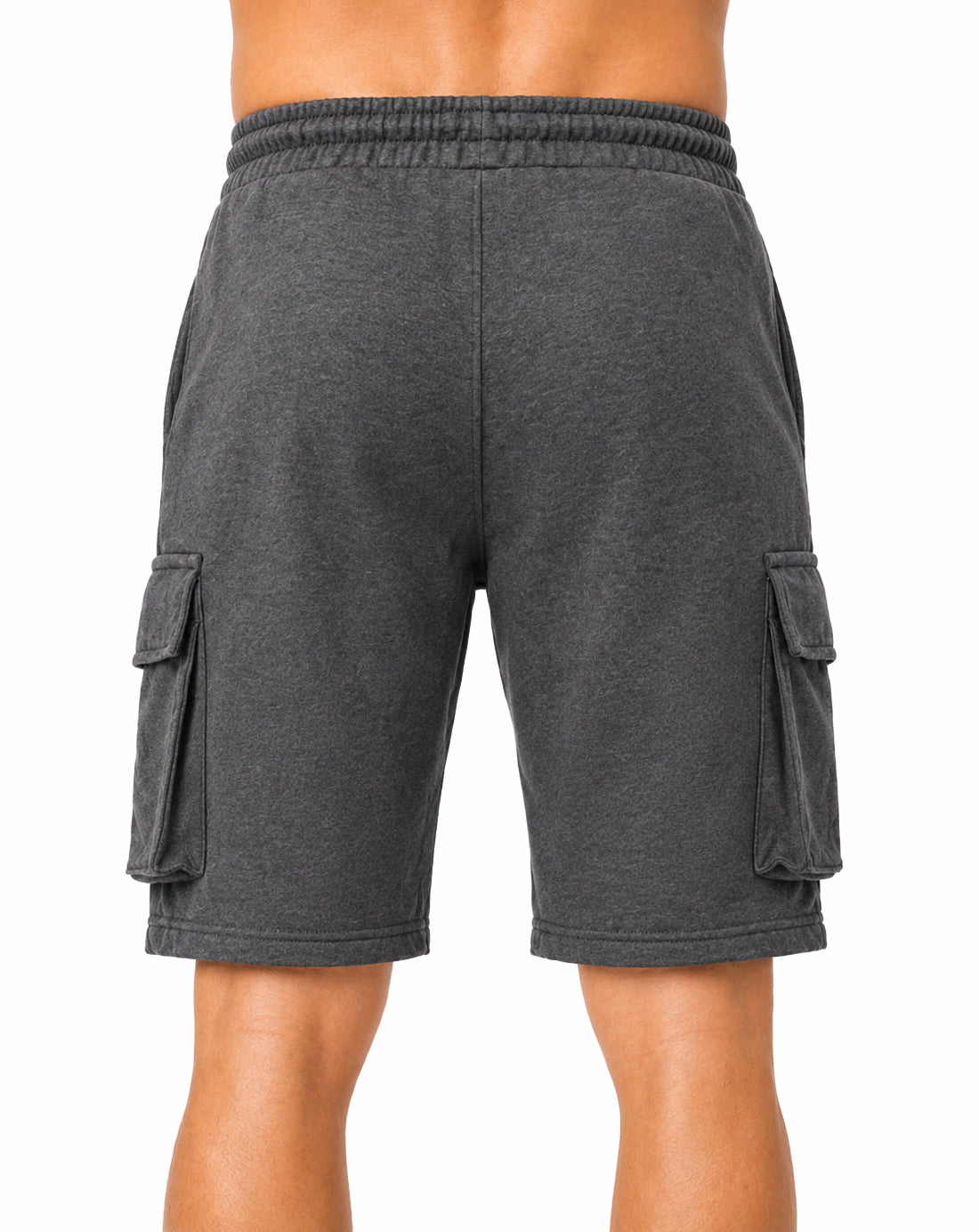 Gym Generation Maverick Cargo Shorts Herren in Anthrazit von hinten mit cleanem Rückendesign und sportlichem Schnitt