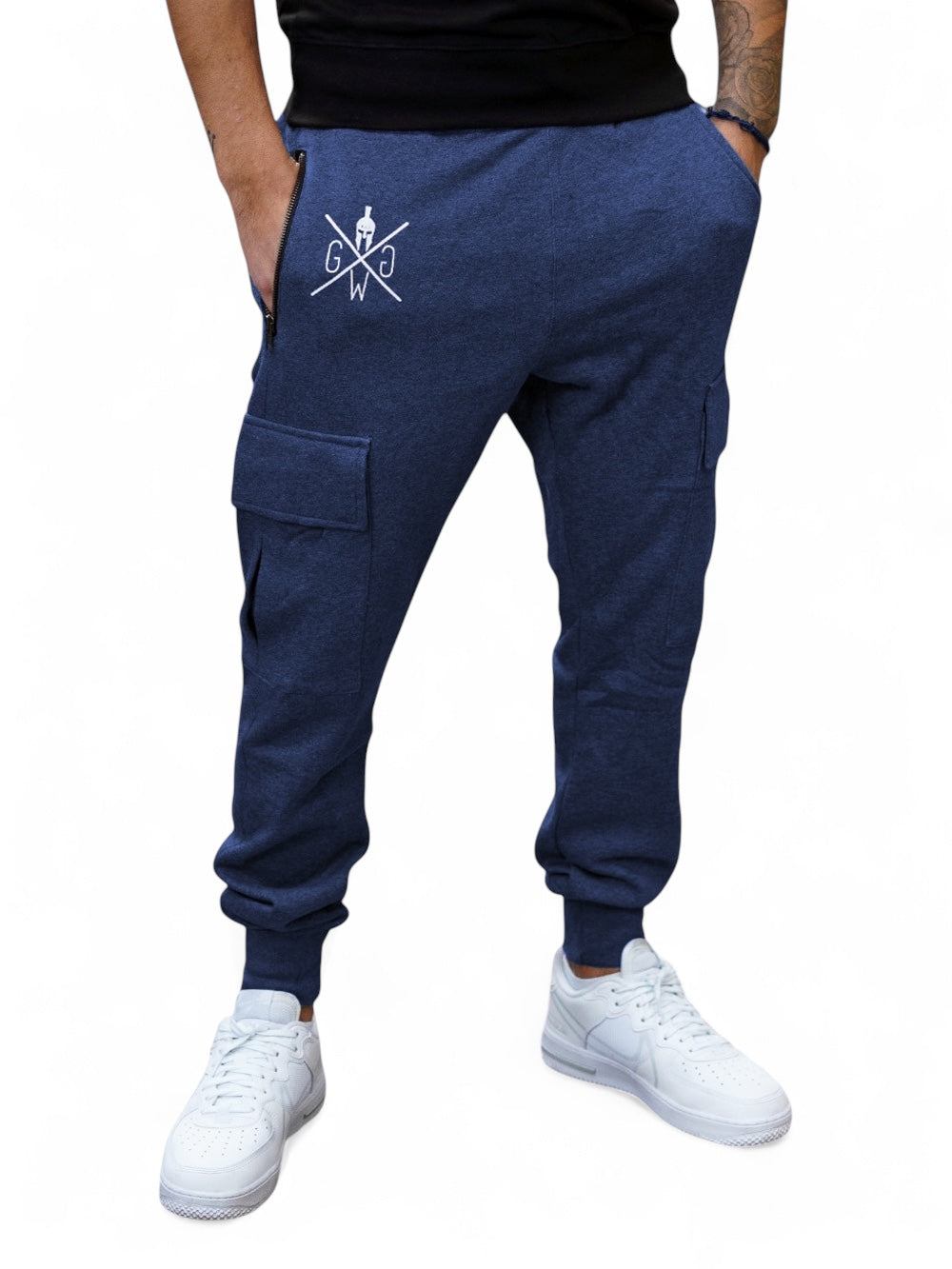 Cargo Pants Herren Navy – Stylische und funktionale Trainerhose von Gym Generation, mit Fleecefutter und praktischen Taschen, perfekt für Gym und Outdoor.