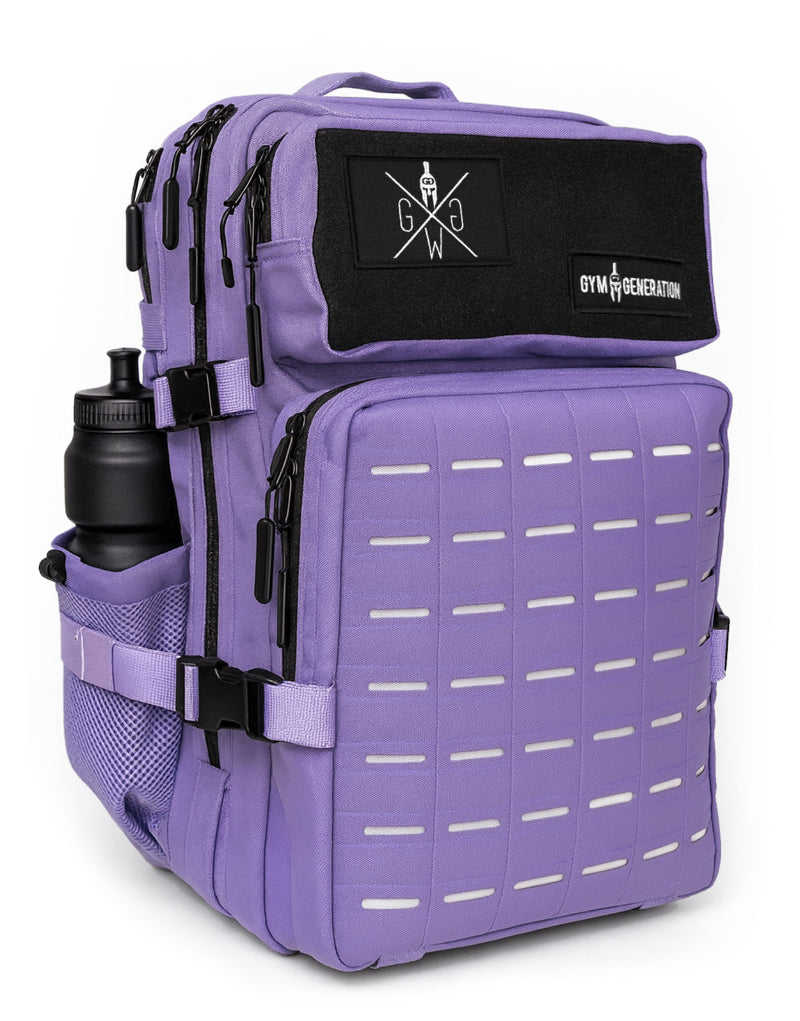 Gym Generation Explorer Fitness Rucksack in Lavendel mit MOLLE-Panel, Fronttaschen und seitlicher Trinkflaschenhalterung – robuster Sport- und Gym-Backpack für Training & Alltag“