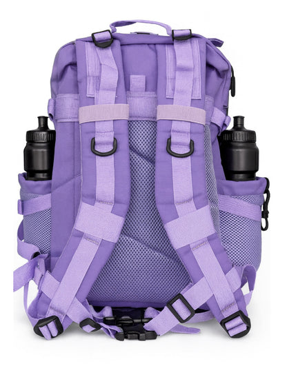 Gym Generation Explorer Fitness Rucksack in Lavendel mit gepolsterten Schultergurten, Mesh-Rückenpolster und seitlichen Trinkflaschenhaltern – ergonomischer Sport-Backpack