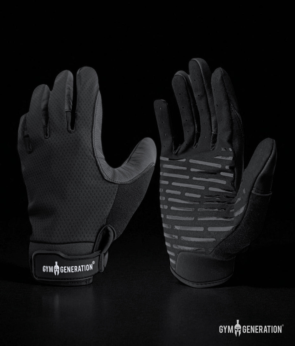 Schwarze Fitness Handschuhe mit Grip von Gym Generation – Trainingshandschuhe für Gym, Outdoor Workouts, Calisthenics und Gewichtheben