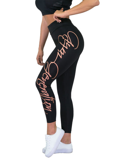 Gym Leggings Damen mit Rose Gold Design