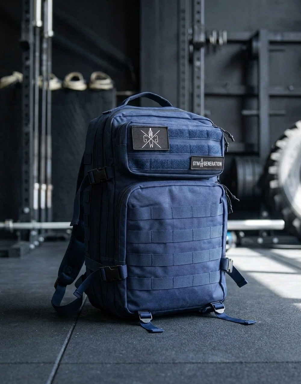 Adventurer Gym Rucksack Navy Blau 45L mit Schuhfach – Gym Generation