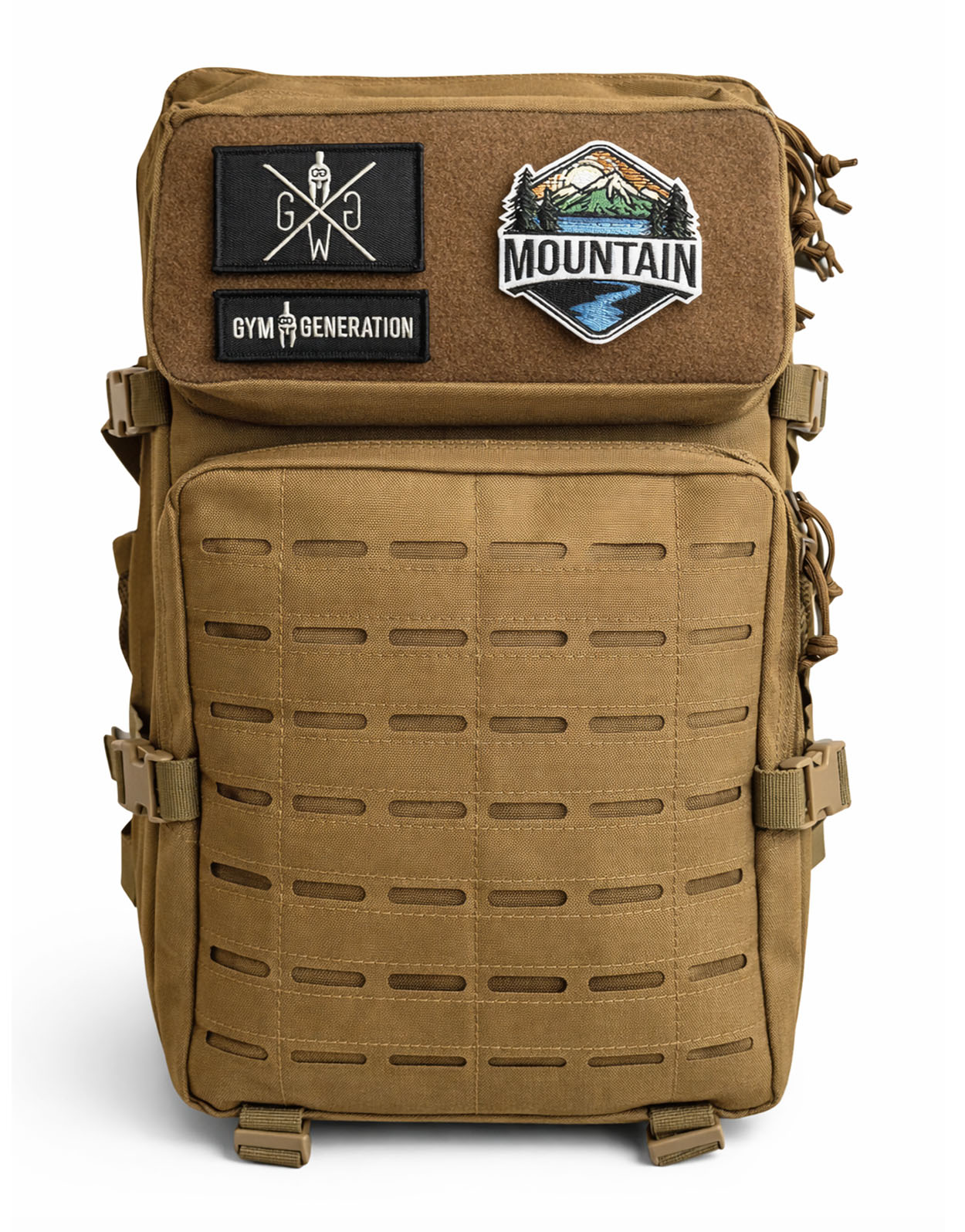 Gym Rucksack Beige – Stylischer und funktionaler Rucksack von Gym Generation, mit personalisierbarer Klettfläche und robustem Design.