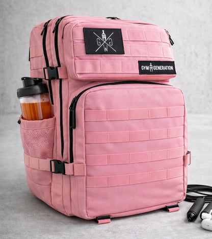 Gym Generation Großer Meal-Prep Rucksack pink mit isoliertem Kühlfach und Getränkefach, 45L Fitness Backpack für Meal Prep, Ernährungsplanung, Muskelaufbau, Büro, Gym und Reisen