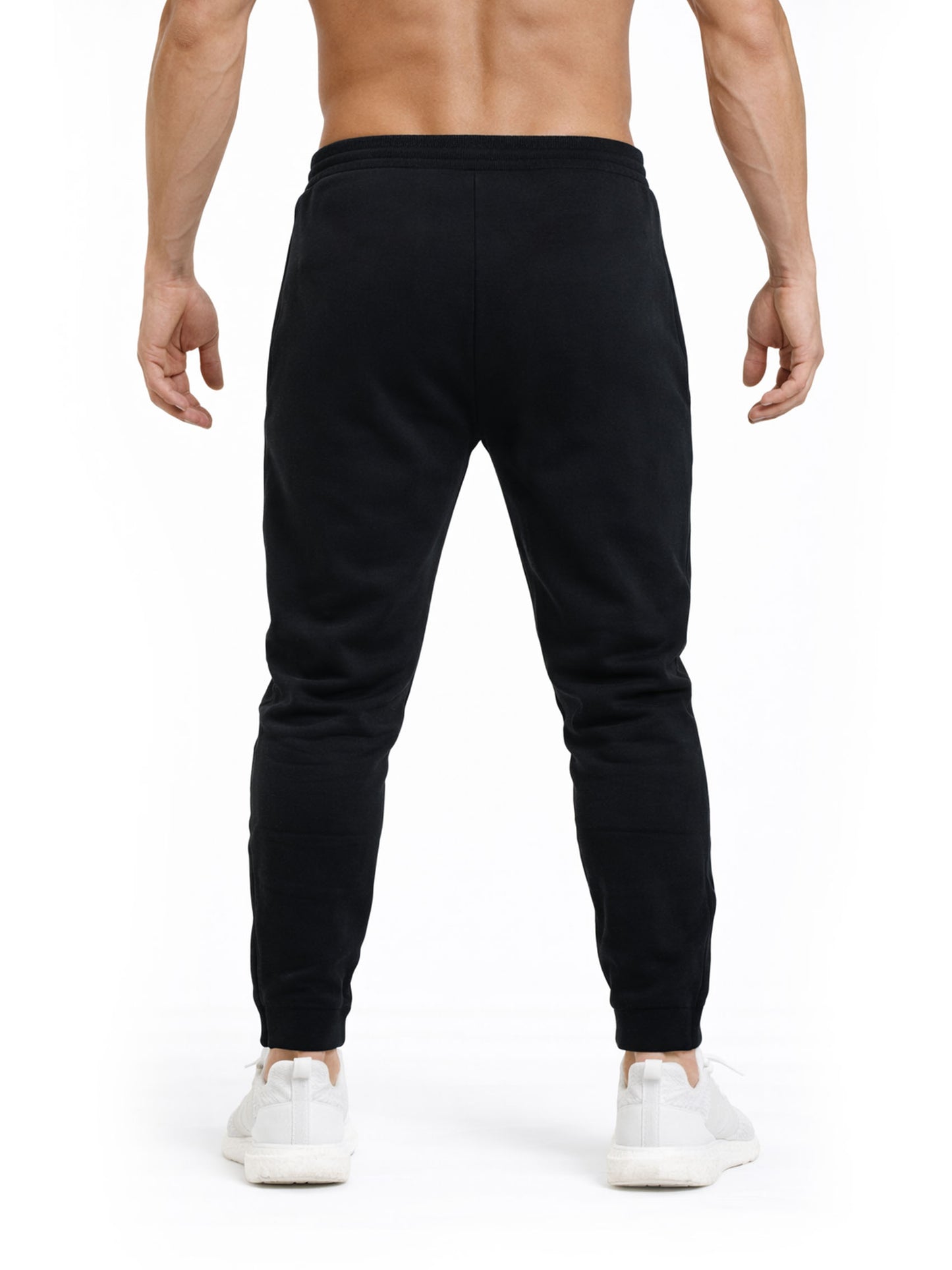 Gym Generation Warrior Trainingshose Herren schwarz – Rückansicht mit schmalem Fit und elastischem Bund