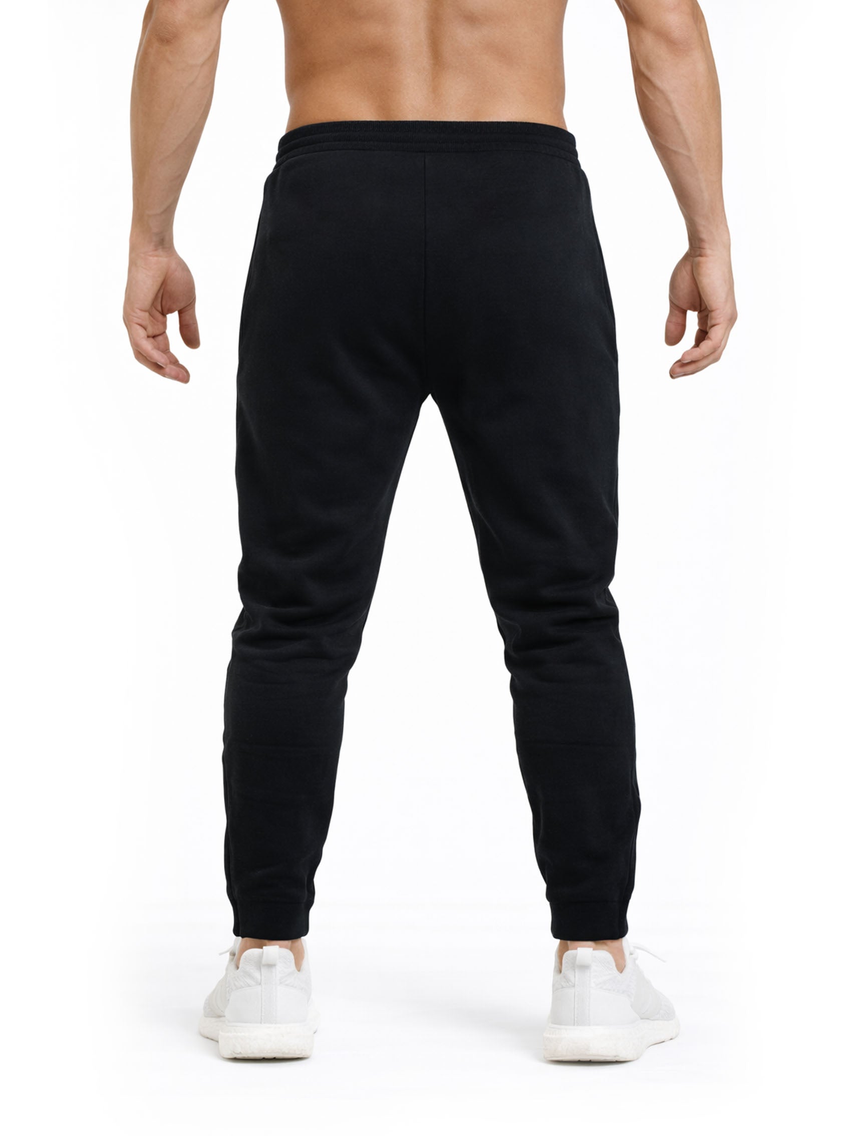 Gym Generation Warrior Trainingshose Herren schwarz – Rückansicht mit schmalem Fit und elastischem Bund