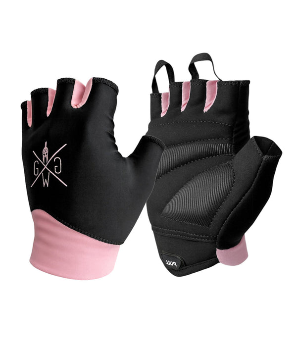 Guanti da palestra donna nero e rosa di Gym Generation con grip