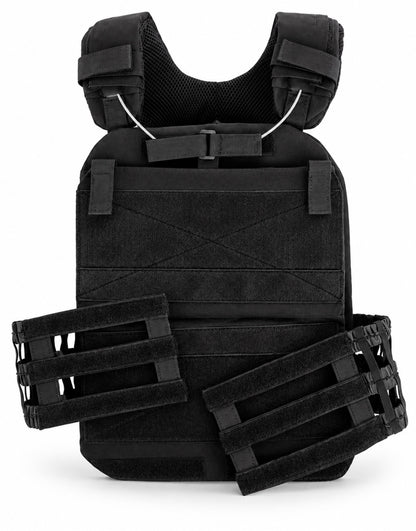 Weight vest opened – inner Velcro area that takes the removable weight plates in 1.5 kg, 6.5 kg or 9.5 kg