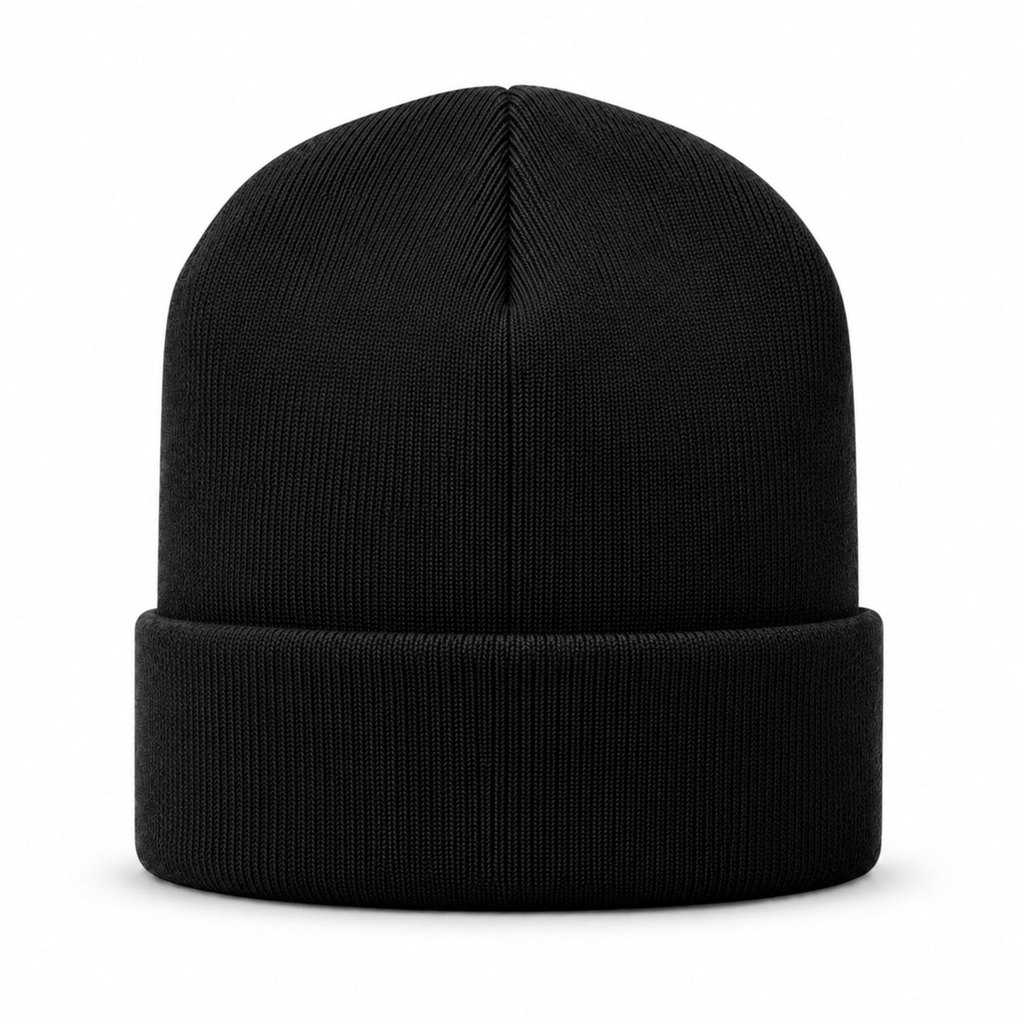 Gym Beanie Schwarz von hinten – schwarze Gym Mütze mit breitem Umschlag von Gym Generation, Einheitsgrösse