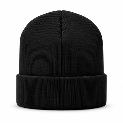 Gym Beanie Schwarz von hinten – schwarze Gym Mütze mit breitem Umschlag von Gym Generation, Einheitsgrösse