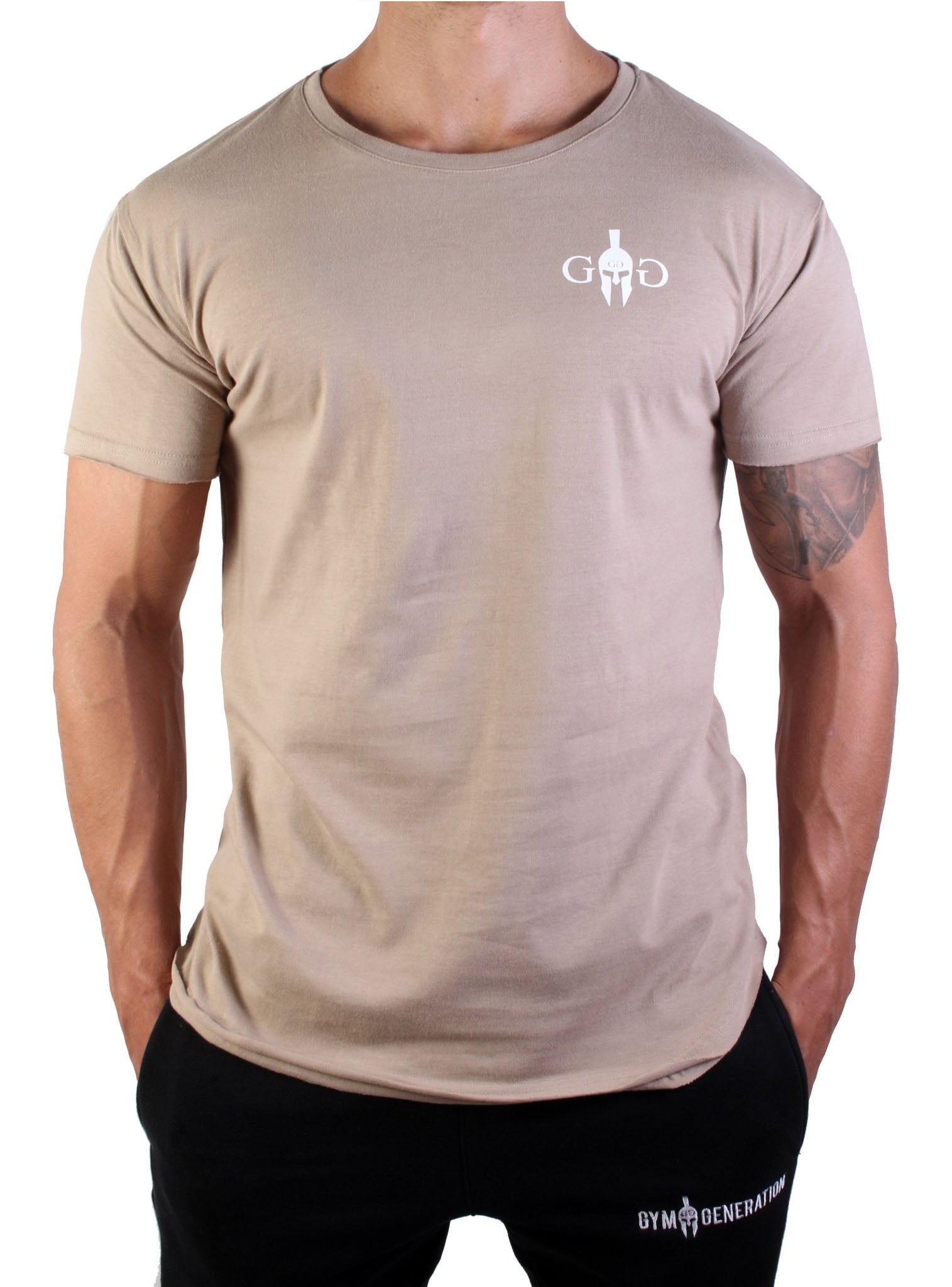 Herren T-Shirt Beige von Gym Generation aus Baumwolle.