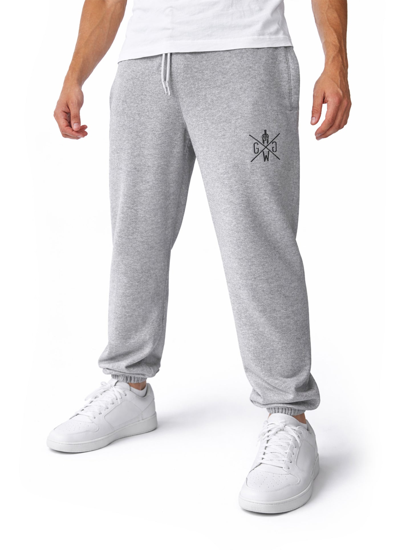Graue Gym Generation Herren Jogginghose mit Baggy Fit aus French Terry, elastischem Bund und Logo-Stick, ideal für Rest Day, Freizeit und Sommer