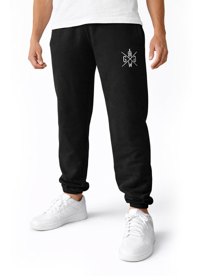 Schwarze Gym Generation Herren Jogginghose mit Baggy Fit aus French Terry, elastischem Bund und Logo-Stick, ideal für Rest Day, Freizeit und Alltag
