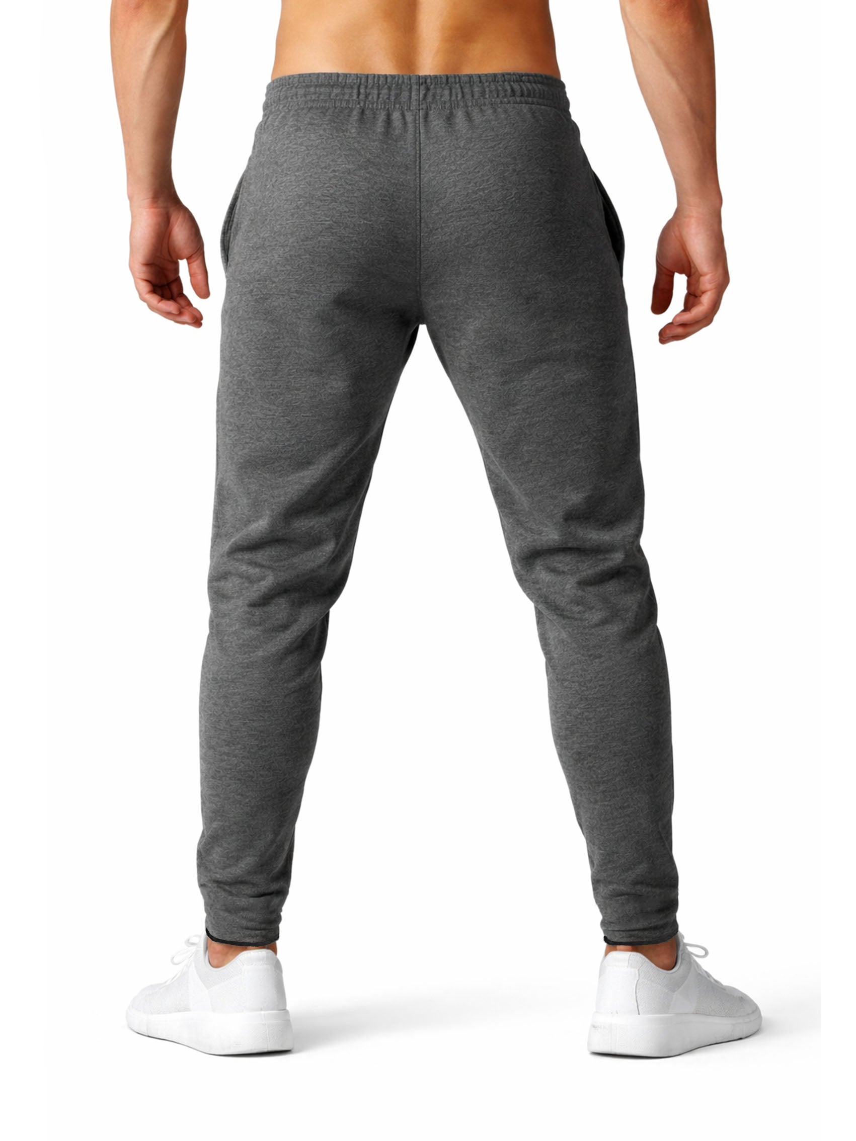 Rückansicht der dunkelgrauen Warrior Gym Pants von Gym Generation – sportliche Herren Jogginghose für Fitness, Bodybuilding, Krafttraining und Gym Alltag