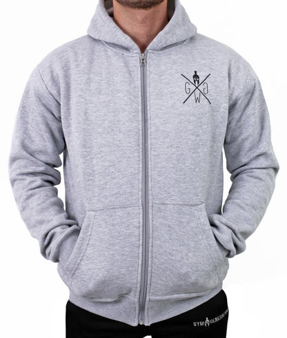 Grauer Gym Generation Zip Hoodie für Sport und Streetwear, atmungsaktiv und komfortabel
