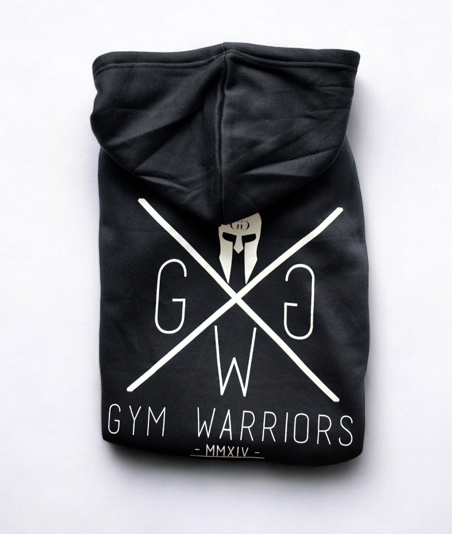 Gym Warriors Kapuzenpullover mit ausdrucksstarkem Rückenprint, perfekt für Fitnessstudio und Outdoor-Training.