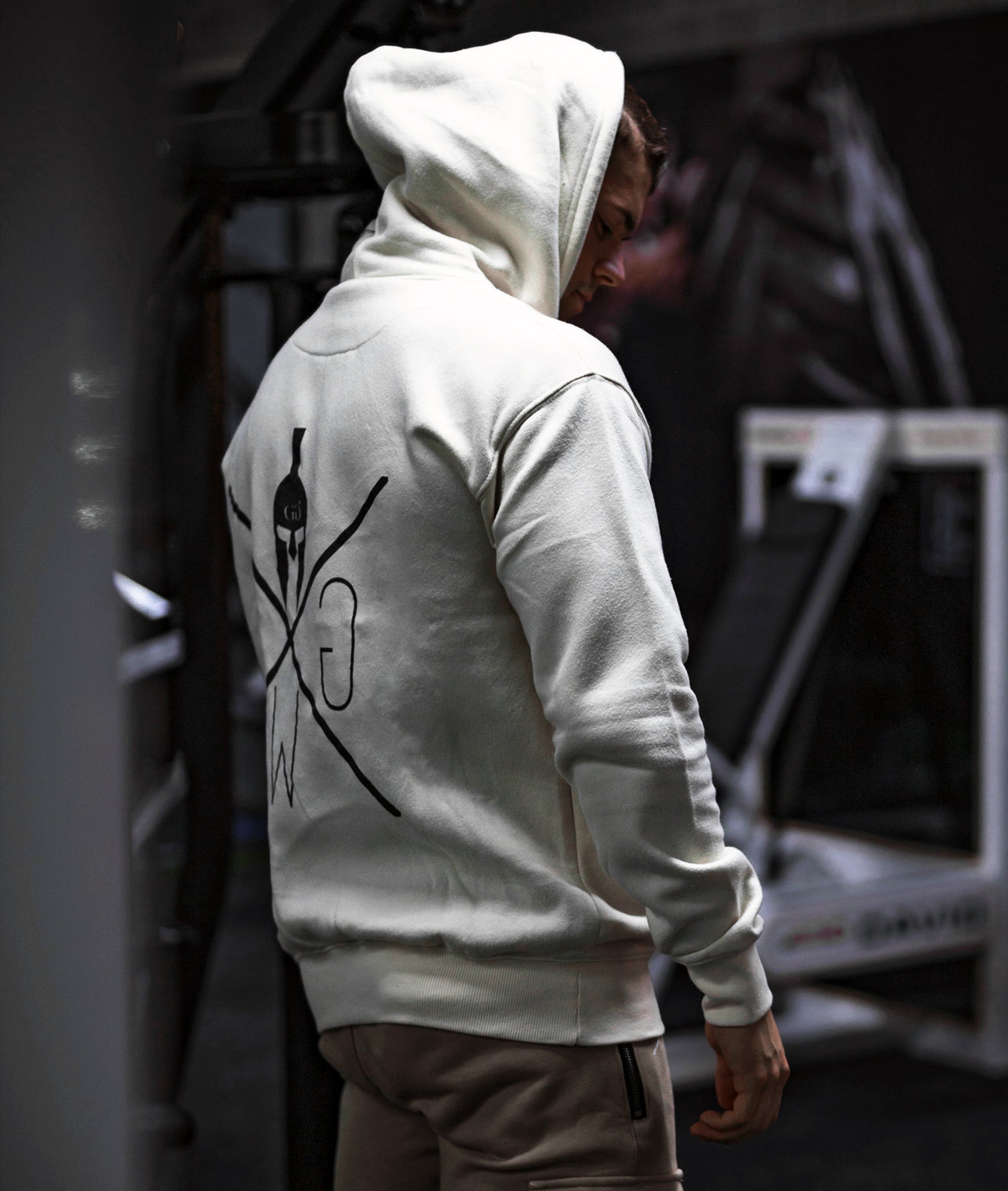 Men's Gym Hoodie Off White Hoodie by Gym Generation