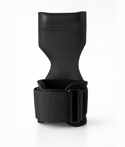 Rückseite des Gym Generation Lifting Grips – robuster Nylon Strap mit D-Ring, Neopren-Handgelenkpolsterung und ergonomischem Anti-Slip Grip Pad aus Gummi für Zugübungen im Krafttraining.