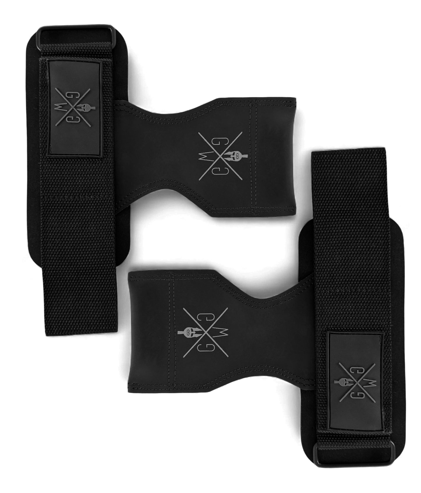Gym Generation Zughilfen flach ausgelegt – rutschfestes Gummi-Grip-Pad, verstärkte Nylon-Straps und komfortable Neoprenpolsterung für maximalen Grip beim Krafttraining.