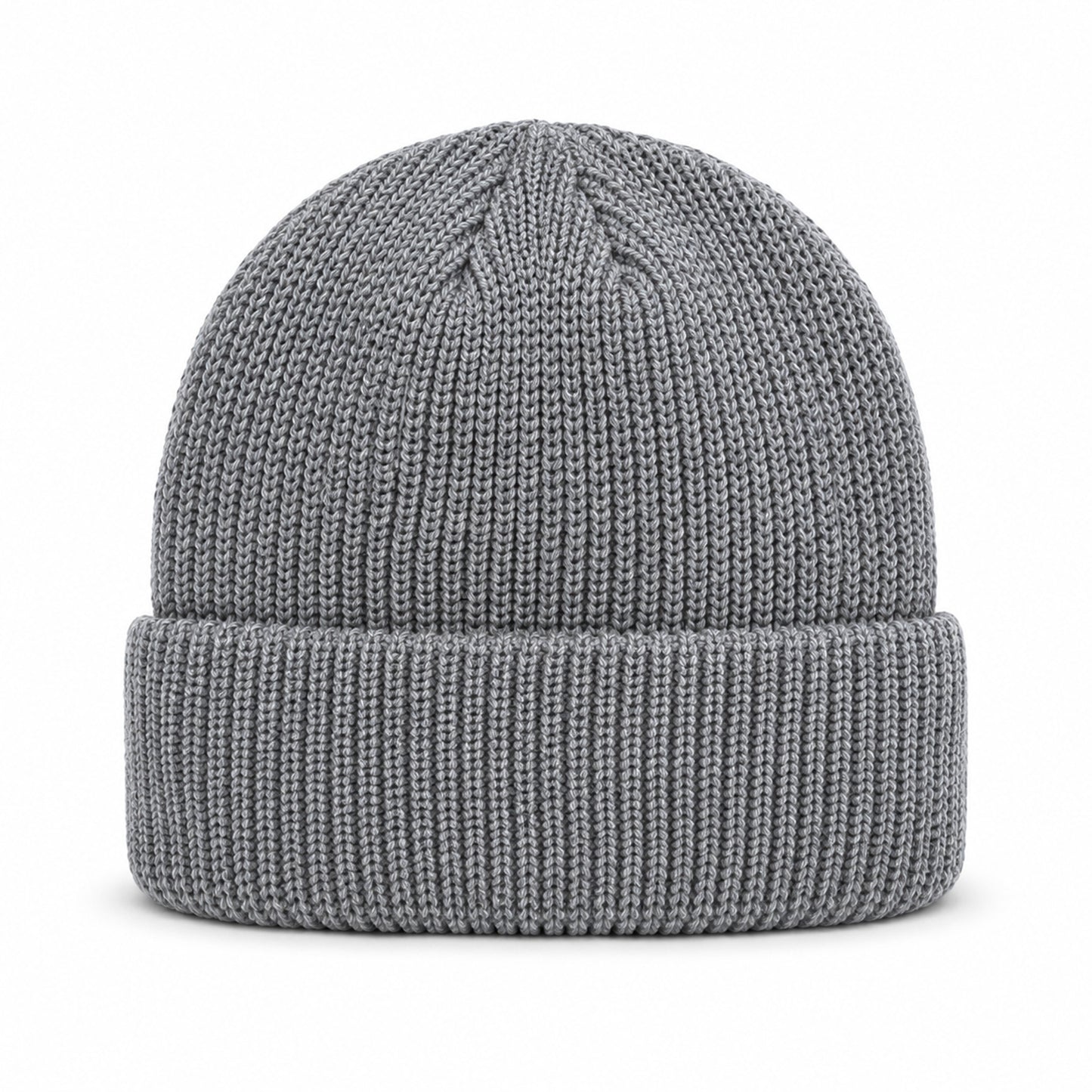 Gym Mütze Grau von hinten – Winter Beanie im Rippenstrick aus recyceltem Polyester von Gym Generation