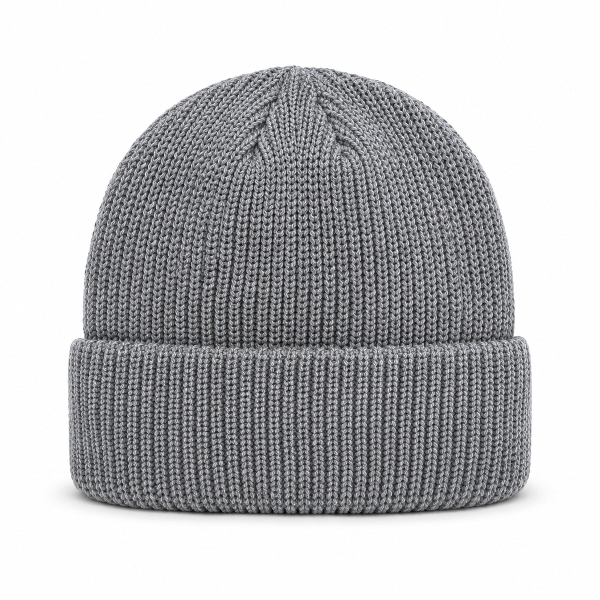 Gym Mütze Grau von hinten – Winter Beanie im Rippenstrick aus recyceltem Polyester von Gym Generation
